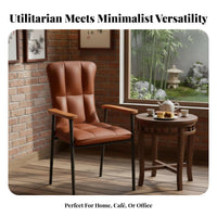 Upholstered rustic Armchair Sturdy Construction Dining Seat Thickly Padded