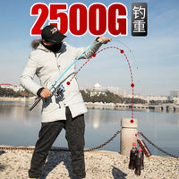 Carbon Fiber Raft Fishing Rod Set with Soft Tail for Ice Fishing and Shore Casting