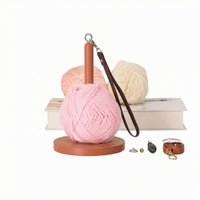 Wooden Yarn Spool Holder Polished Finish Craft Storage Long-Lasting