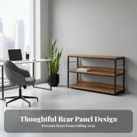 Multi-Tier Floor Shelf Large Capacity Shelving Single-Tier Space-Saving Exposed Design for Fromice Workers, Householders