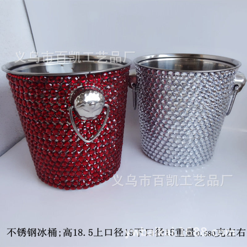 Stainless Steel Ice Bucket with Handles for Bar & Home Use