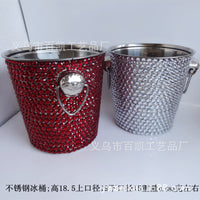 Stainless Steel Ice Bucket with Handles for Bar & Home Use
