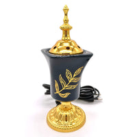 Plug-in Ceramic Incense Burner, Southeast Asian Style, Electroplated Finish