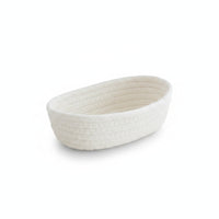 Woven Basket with Open Top Coiled Cotton Rope Basket Small for Vanity, Shelves