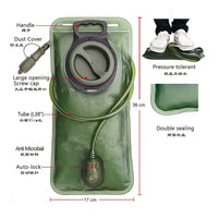 2L Sports Hydration Bladder for Cycling, Running, Hiking, Camping, Food-Grade EVA Water Bladder