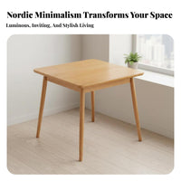 Square Dining Table with 4 Chairs Space-Saving Kitchen Furniture Minimalist Design Nordic Look and Feel for Apartment Dwellers