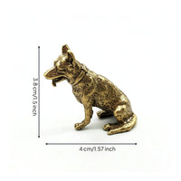 Brass Dog Figurine Miniature Brass Dog Statue Small for Collectors