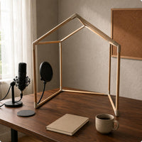 Desktop Sound Booth Frame Natural Wood Home Studio Item Wooden