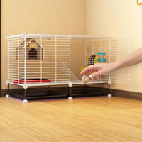 Hamster Cage and Multi-Level Chinchilla Cage, Indoor Gerbil Cage with Front Access Door, Rodent Cage Featuring a Bottom Board for Easy Cleaning