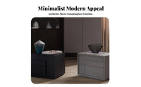 Bedside Storage Cabinet Rounded Corners Shaped Nightstand Easy Assembly