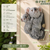 Mother and Baby Koala Climbing Tree Branch Wall Hanging Resin Ornament