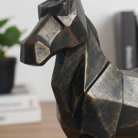 Geometric Horse Figurine Carved Texture Home Decor Lightweight for Desk Display