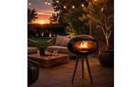 Tripod Fireplace Freestanding Liquid Biofuel Fireplace Matte Black for Terrace