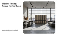 Foldable Design Multi-Panel Floral Partition Movable 4-Panel Room Divider Elegant Design Privacy Screen Easy Assembly for Interior Designers, Business Owners, Entrance Hall, Guesthouse, Apartment, Restaurant