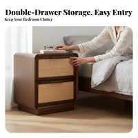 Woven-Front End Table Minimalist Design Nightstand Easy to Clean for Students