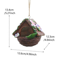 Flower Bird Nest Intricate Details Resin Birdhouse Ornament Colorful Garden Birdhouse for Patio