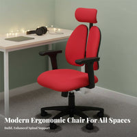 Highspine Ergonomic Chair Support Computer Seat 360-Degree rotate sturdyDuty Construction for Remote Workers, Workstation