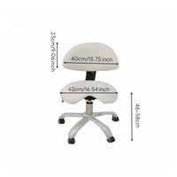 Adjustable Oral Assistant Chair Firm-Density Foam Cushion Saddle Stool with Backrest PU Leather Upholstery Ergonomic Swivel Stool for Practice Room
