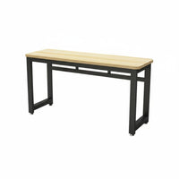 Classroom Table and Stool Set Rounded Corners Double Pupil Study Desk Stable Construction 2 Person Student Desk with Shelf for Home Office, Playroom