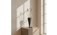 Iron Vase with Square Base Modern Triangular Vase Contemporary Vessel for Aesthetic Minimalism Advocates, Florists, Entryway, Hotel