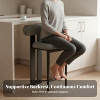 Upholstered High Stool with Woven spinerest Nordic Design Bar Chair Retro design