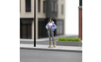 Hand-Painted Bun Hairstyle Girl Figure Realistic Details 1/64 Scale Figure for Sand Table Models