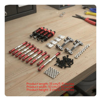 1/16 Scale RC Car Modification Kit Construction Metal Shock Absorber and Link Rod Set Easy Installation for Rough Terrain