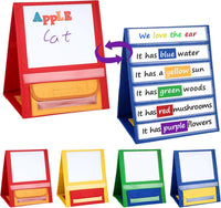 Foldable Double-Sided Tabletop Pocket Chart (Blue)