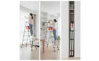 Foldable Double-Sided Step Ladder Portable Folding Step Ladder Compact Stable for Home