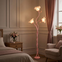 Flower Floor Lamp Curved Flower Standing Lamp Sculptural Decorative for Living Room, Bedroom