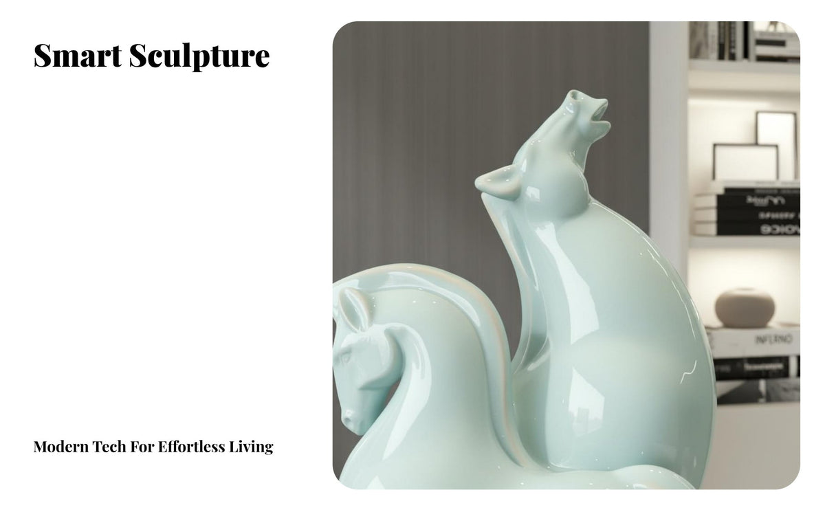 Good Luck Gift Horse Statue Floor Lamp Rechargeable Large Horse Ornament with Moon Light Tap Control Modern Creature Statue Light for Business Owners, New Homeowners, Hotel Lobby, Office, Living Room, Entryway
