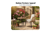Woven Backrest Armchair Nordic Design Patio Chair Minimoutsideist Design Weather-Resistant for Homeowners, Boutsidecony
