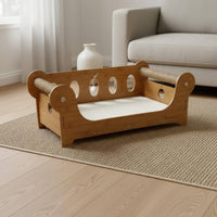 Cat Scratcher Bed Cushioned Cat Sofa Bed Raised Backrest Animal Furniture