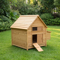 Chicken Coop with Laying Station Wooden Chicken Coop with Ramp Outdoor Avian   for Hobby Farmers, Backyard, Garden, Small Farm