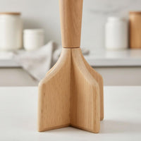 Wooden Potato Masher Straight Handle Beech Wood Masher Hanging Hole