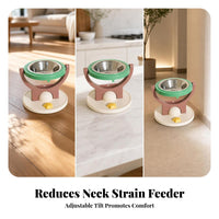Rust-Resistant Wall-Mounted Pet Bowl Space-Saving Feeder Easy to Clean for Cats, Small Dogs, Young Dogs, Kitchen, Apartment
