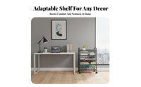 Tiered Rolling Shelf Space-Saving Household Storage Lockable Casters for Renters