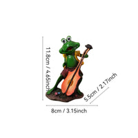 Frog Band Statue Cartoon Style Musical Frog Figurine Hand Painted House Decoration for Desktop