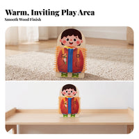 Wooden Busy Board with Zipper
