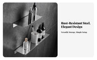 Rustproof Wall Mounted Bathroom Shelf Floating Bathroom Shelf Long-Lasting for Renters, Adults, Washroom, Toilet, Living Room