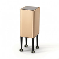 Trash Can with Wheels Compact Rolling Garbage Bin Wheeled for Apartment