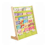 Solid Wood Children's Picture Book Rack Multi-Layer Wooden Kids Bookshelf Easy Reach Kids Picture Book Rack Large Capacity for Toddlers, Playroom, Nursery
