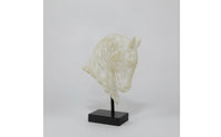 Horse Head Sculpture Faux-Jade Horse Head Statue Translucent for Reception Area