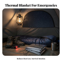 Retains Body Heat Foil Space Blanket Waterproof Mylar Space Blanket Two-sidedSided Survival Equipment Reflective Surface for Campers, Survivalists, Initial Responders, Emergency Situations, Camping, Outdoor Activities, Hiking