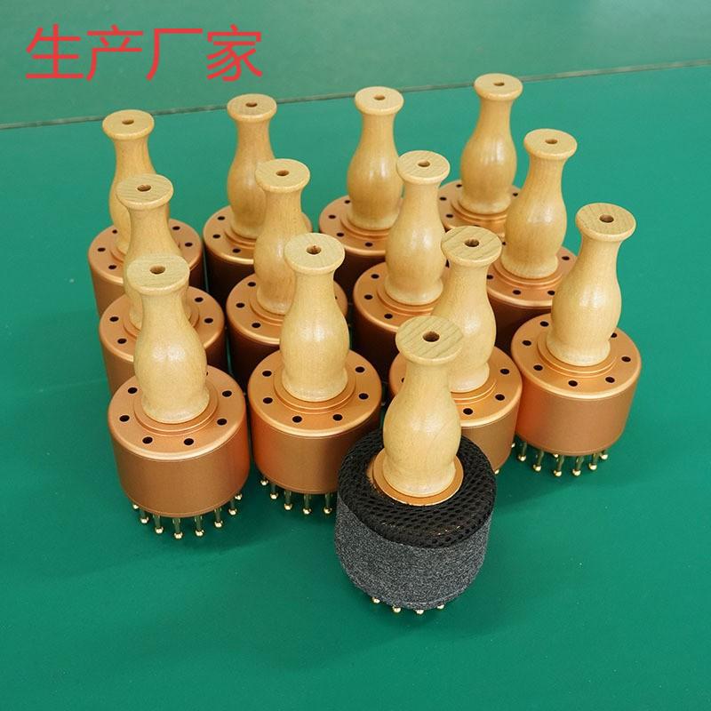 Solid Brass Moxibustion Meridian Brush for Body Scraping and Massage