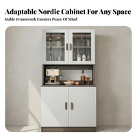 Coffee Bar Cabinet Multi-Functional Coffee Beverage Bar Stable Structure Kitchen Buffet Cabinet for Restaurant Owners, Homeowners, Dining Room