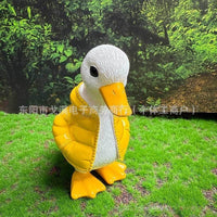 Gexi Resin Duck Couple Ornament for Desk, Garden, and Courtyard Decoration