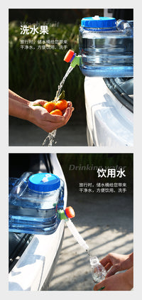 5L PC Low Flat Square Water Bucket with Faucet for Outdoor Camping