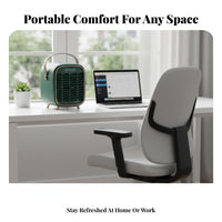 Cools & Humidifies Desktop Misting Fan 3-Speed Control Mini Air Conditioner Fan Humidifier Function for Office, Bedroom, Dorm Room