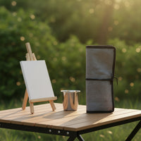 24 Pieces Portable Paint Brush Set with Canvas Roll Case Organized Travel Brush Set with Canvas Roll Case No Shedding Synthetic Nylon Brushes Professional for Sketching